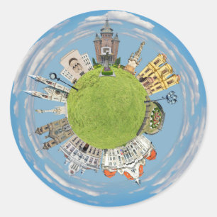 Pegatina Redonda ciudad de timisoara, rumania, pequeño punto de ref