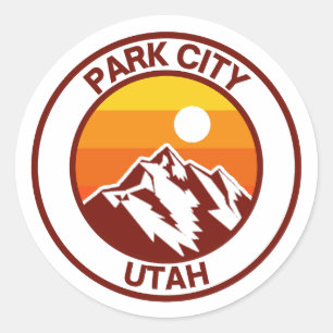 PEGATINA REDONDA CIUDAD DEL PARQUE UTAH