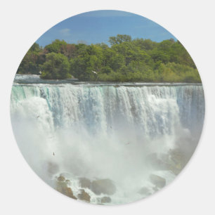 Pegatina Redonda Ciudad - Niagara NY - Las cataratas americanas en