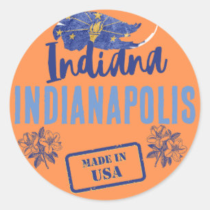 Pegatina Redonda Ciudades de Indiana