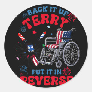 Pegatina Redonda Ck It Up Terry Ponlo Al Revés 4 De Julio Usa F