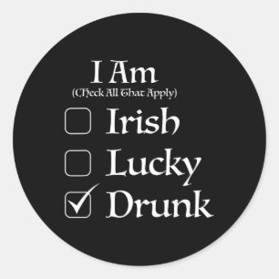 Pegatina Redonda Ckeck Box St Patricks Day