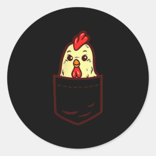 Pegatina Redonda Cket Susurrador de Pollo Lindo Ultra Animales de G