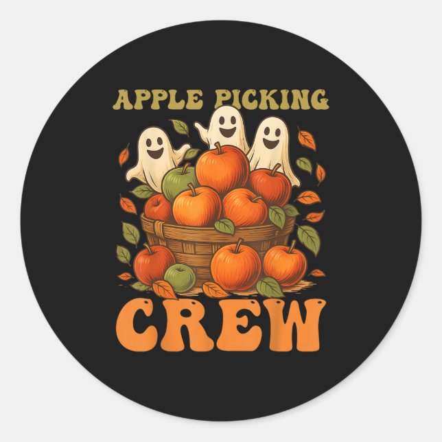 Pegatina Redonda Cking Crew Cking Squad Cute Boo Halloween (Anverso)