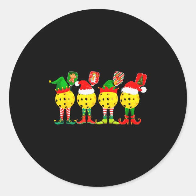 Pegatina Redonda Ckleball Players Christmas Holiday Merry Christmas (Anverso)