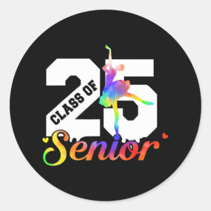 Pegatina Redonda Cl De 2025 Dance Senior 2025 Graduado