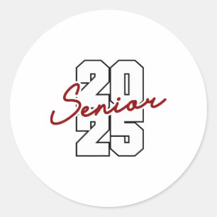 Pegatina Redonda Cl De 2025 Graduación De La Escuela Secundaria Sup