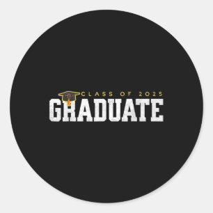 Pegatina Redonda Cl De 2025 Graduación Gradual De Secundaria Gradua