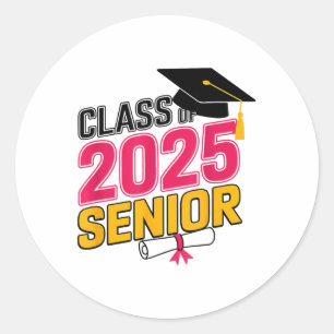 Pegatina Redonda Cl De 2025 Graduación Superior _1