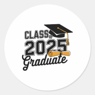 Pegatina Redonda Cl De 2025 Graduado 2025 Graduación Superior 2025