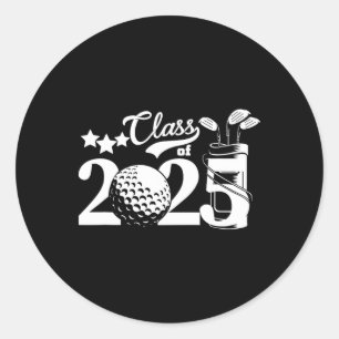 Pegatina Redonda Cl De 2025 Graduation Senior 2025 Golf Play