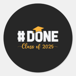 Pegatina Redonda Cl De 2025 Hecho Graduado De Secundaria Superior