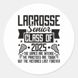 Pegatina Redonda Cl De 2025 Lacrosse Senior Night