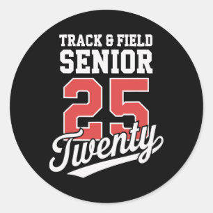 Pegatina Redonda Cl De 2025 Senior 2025 Graduation 2025 Track Y F