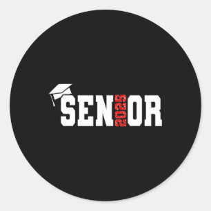 Pegatina Redonda Cl de 2025 Senior 2025 Regreso a la Escuela 2025 G