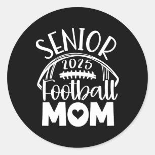 Pegatina Redonda Cl De 2025 Senior Footll Graduation Mom