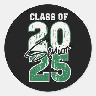 Pegatina Redonda Cl De 2025 Senior - Graduación 2025 Green