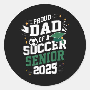 Pegatina Redonda Cl De 2025 Senior Soccer Graduate