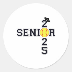 Pegatina Redonda Cl De 2025 Softbyll Senior Graduate Wom