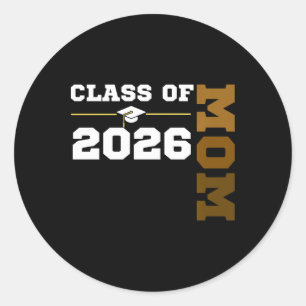 Pegatina Redonda Cl de 2026 Clase Superior Graduada Orgullosa Mamá 