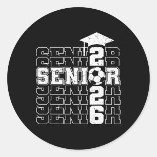 Pegatina Redonda Cl de 2026 Senior 2026 Fútbol Seniors Graduación 