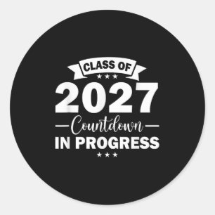 Pegatina Redonda Cl de 2027 Cuenta Regresiva En Progreso Divertido 