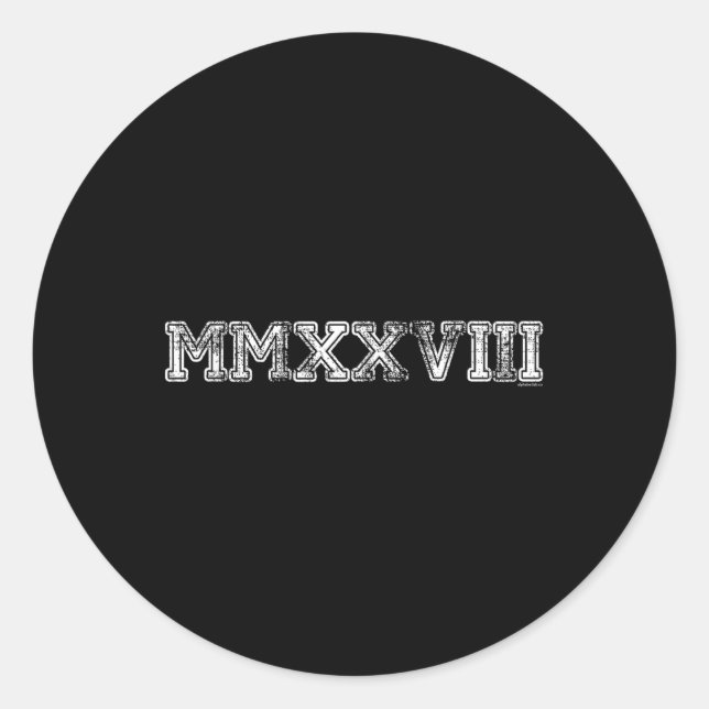 Pegatina Redonda Cl De 2028 Shirt Mmxviii Graduándole Su Senio (Anverso)