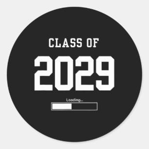 Pegatina Redonda Cl de 2029 Estudiante de primer año Escuela Secund