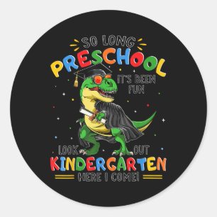 Pegatina Redonda Cl De Graduación Preescolar 2025 Dinosaur K