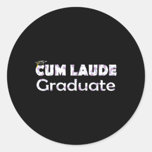 Pegatina Redonda Cl De Graduado De Cum Laude De 2025 Graduación 202
