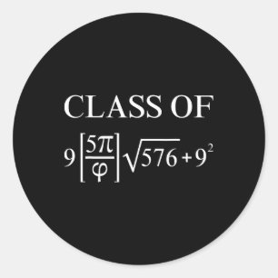 Pegatina Redonda Cl De Math Ecuation 2025 Profesora De Graduación G