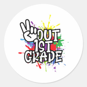 Pegatina Redonda Cl De Primer Grado De 2023 - Feliz Último Día