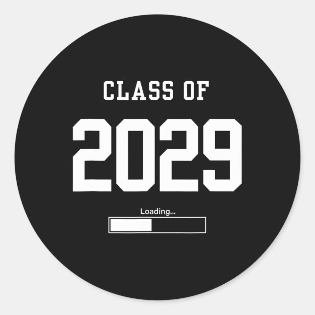 Pegatina Redonda Cl Of 2029 Freshman Future Senior High School Coll (Anverso)