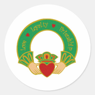 Pegatina Redonda Claddagh