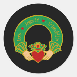 Pegatina Redonda Claddagh