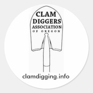 Pegatina Redonda Clam Diggers Association Bumper Sticker