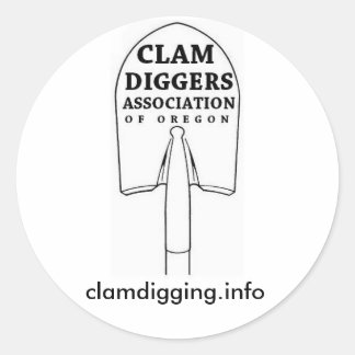 Pegatina Redonda Clam Diggers Association Bumper Sticker