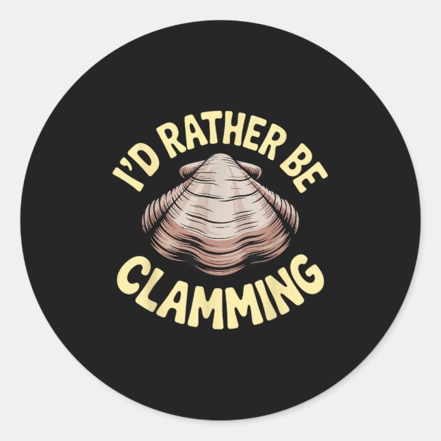 Pegatina Redonda Clam Digging Disstume Art Para Hombres Mujeres Chi (Anverso)