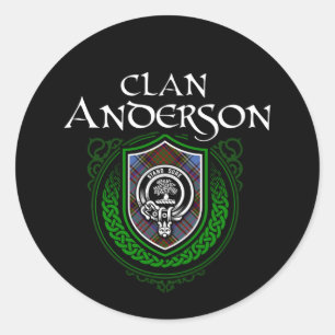 Pegatina Redonda Clan Anderson Scottish Family Tartán