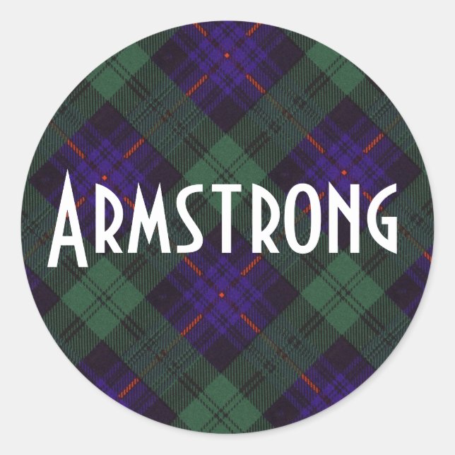 Pegatina Redonda Clan armenio Plaid Scottish tartan (Anverso)