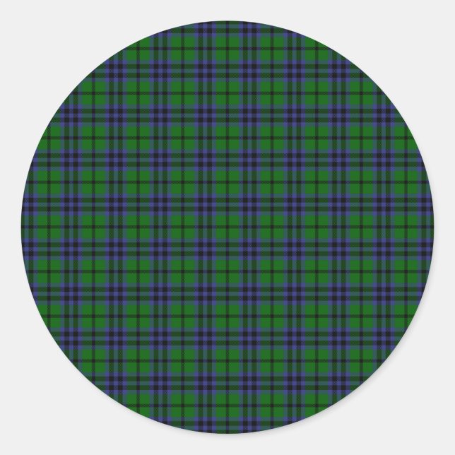 Pegatina Redonda Clan Austin Tartan (Anverso)