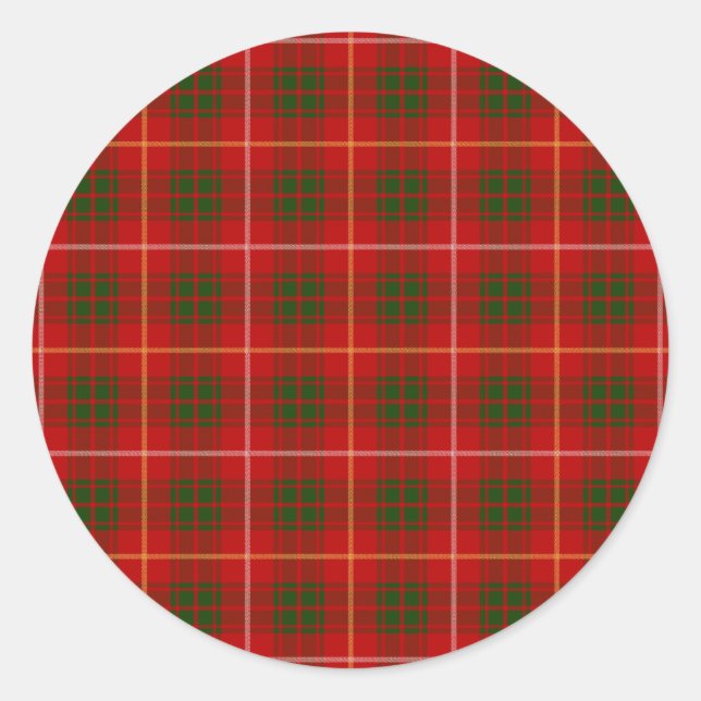 Pegatina Redonda Clan Bruce Tartan (Anverso)