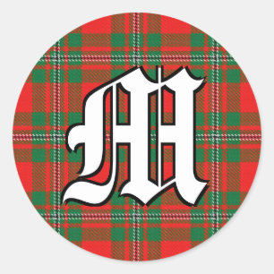 Pegatina Redonda Clan clásico Gregor MacGregor Tartan Monograma