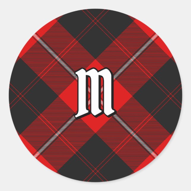 Pegatina Redonda Clan Cunningham Tartan (Anverso)