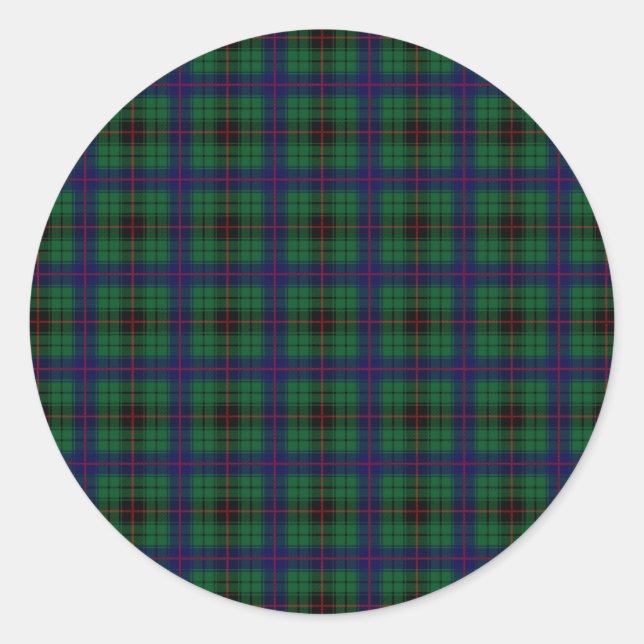 Pegatina Redonda Clan Davidson Tartan (Anverso)