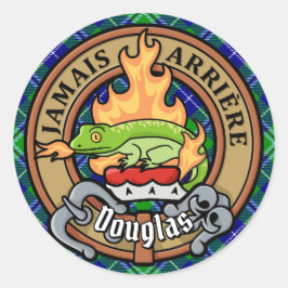 Pegatina Redonda Clan Douglas Escudo por Tartán