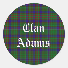 Pegatina Redonda Clan escocés Adams Tartan