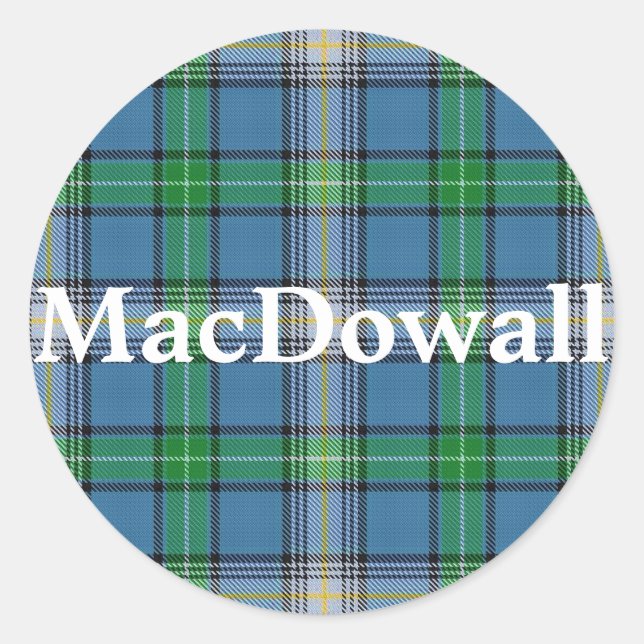 Pegatina Redonda Clan escocés MacDowall Tartan Plaid (Anverso)