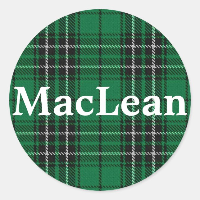 Pegatina Redonda Clan escocés MacLean Tartan Plaid (Anverso)