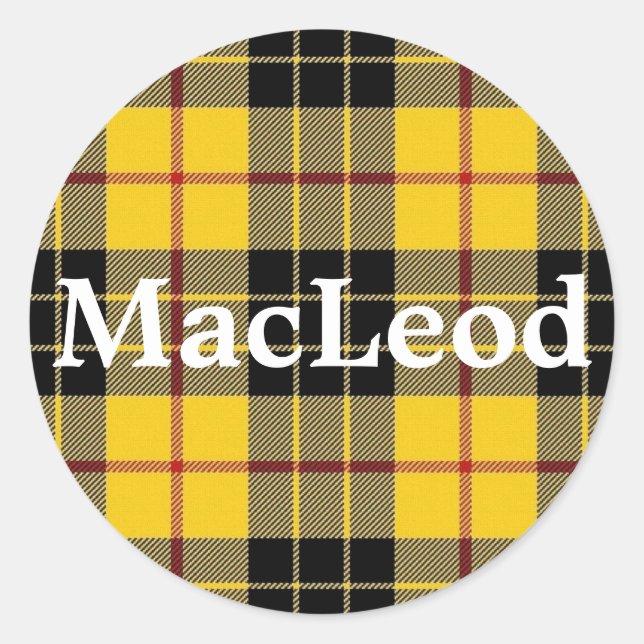 Pegatina Redonda Clan escocés MacLeod de Lewis Tartan Plaid (Anverso)
